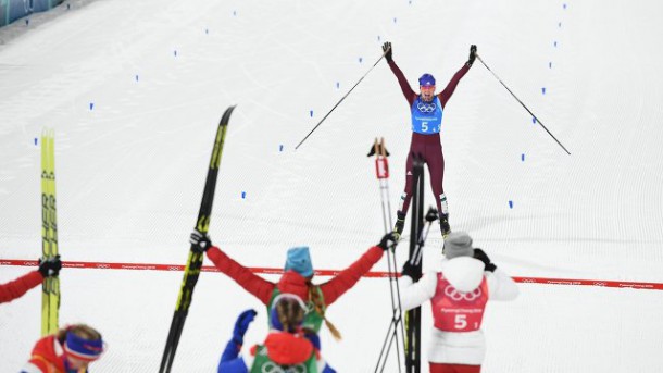 Российские лыжницы завоевали бронзу в эстафете на Олимпиаде
