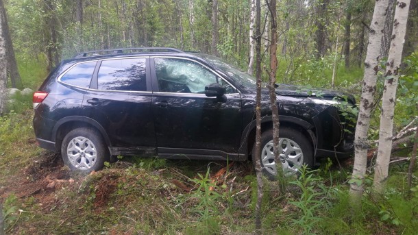 В Печоре Subaru оказался в кювете