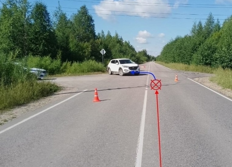 В Сосногорске столкнулись две иномарки