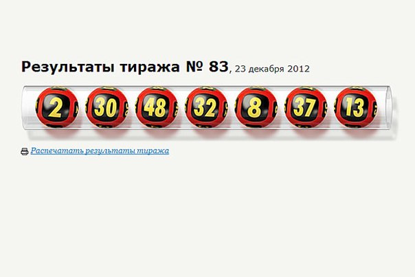 Итоги тиража гослото 7 из 49