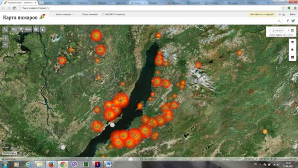 Карта пожаров в сибири