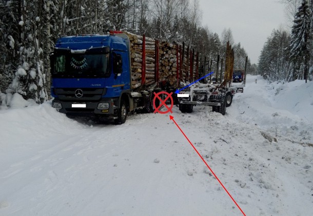 В Удорском районе лесовозы не поделили зимник