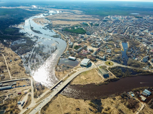 Вода покидает затопленные районы Ухты и Сосногорска